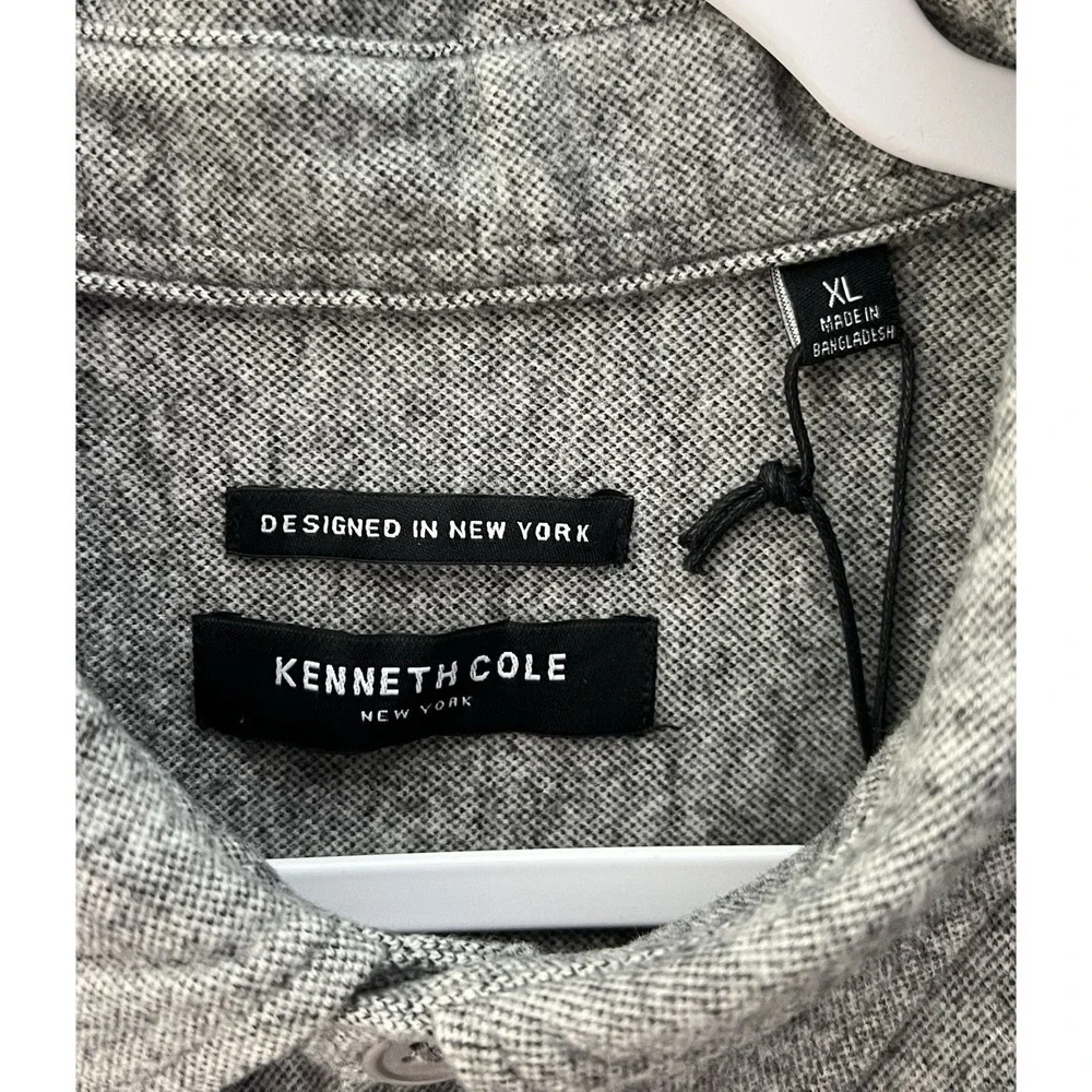 Kenneth Cole Mobility Super Soft Knit Button Up Shirt Mens Sz XL Techni-Cole New